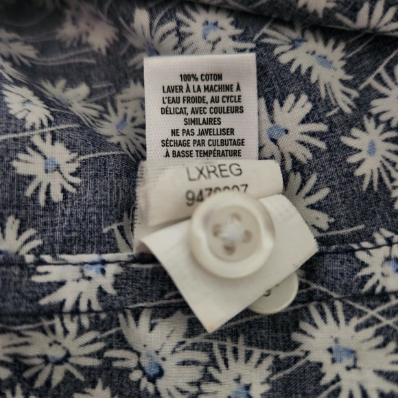 Men's Bonobos Tailored Fit Button Down Short Sleeve Shirt Blue Floral Size Large - Picture 9 of 10